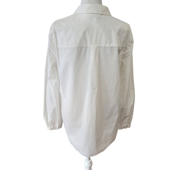 Reiss White Veronica Long Sleeved Classic V-Neck Blouse Size 8 - Picture 10 of 14